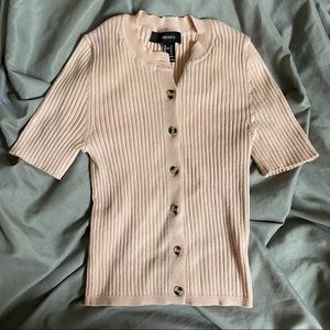 F21 pink crop cardigan